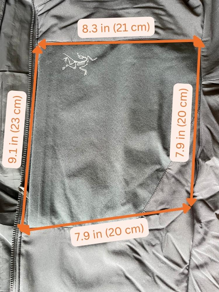 Proton Heavyweight chest pocket dimensions