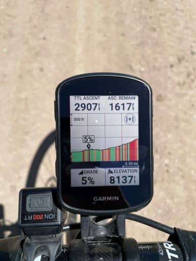 Garmin Edge 840 showing the ClimbPro feature.
