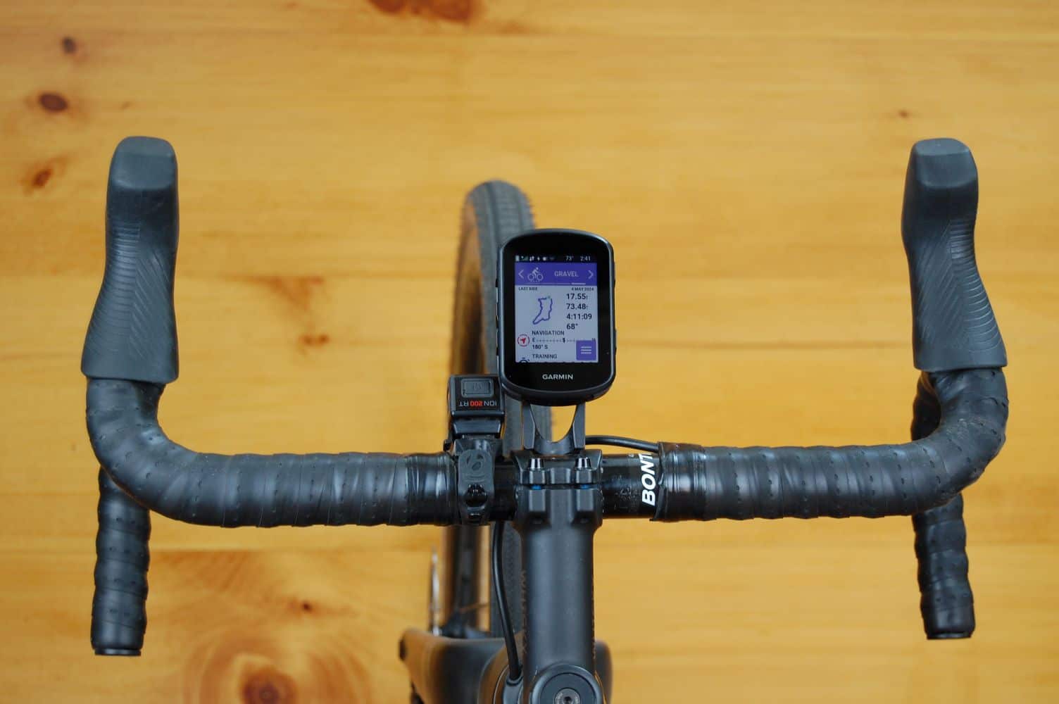 Showing the Garmin Edge 840 mounted using the ENVE road stem mount.