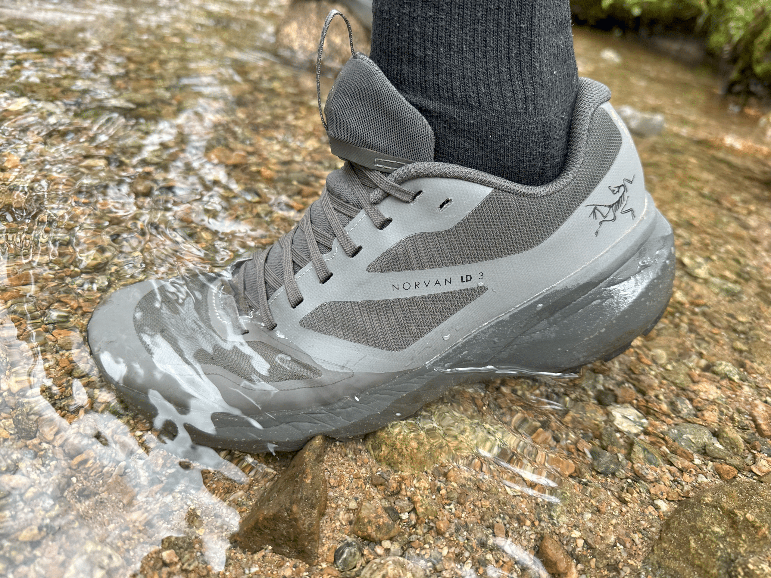 Arcteryx Norvan LD3 GTX shoe in water