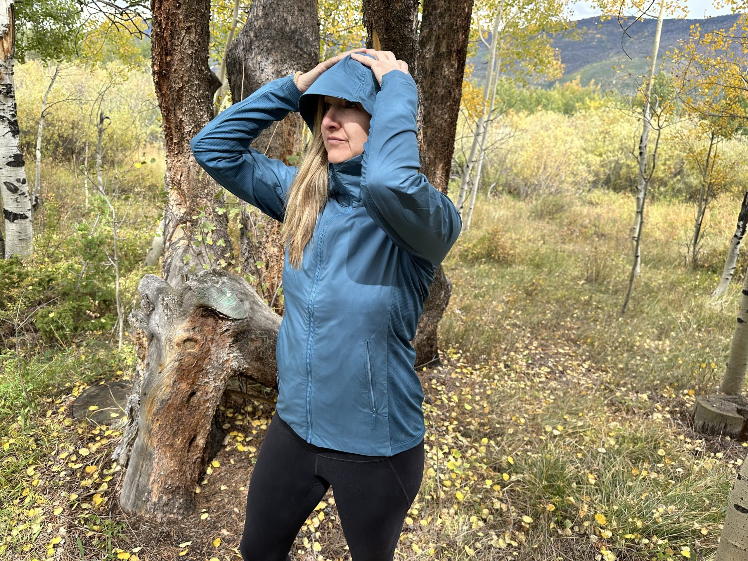 The StormHood on the Arc'teryx Atom SL Hoody