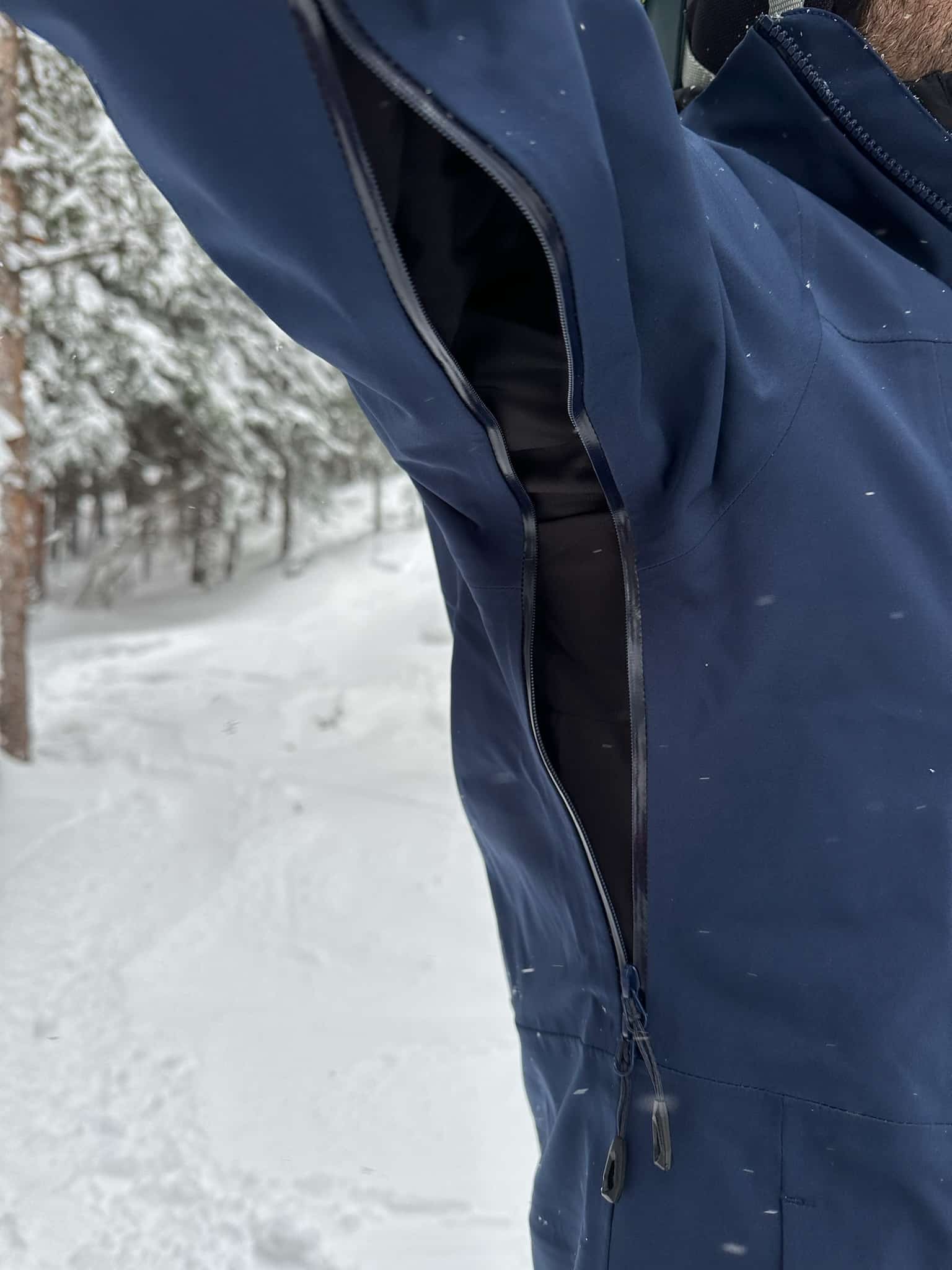 The x-vent underarm ventilation on the Mammut Stoney HS Jacket