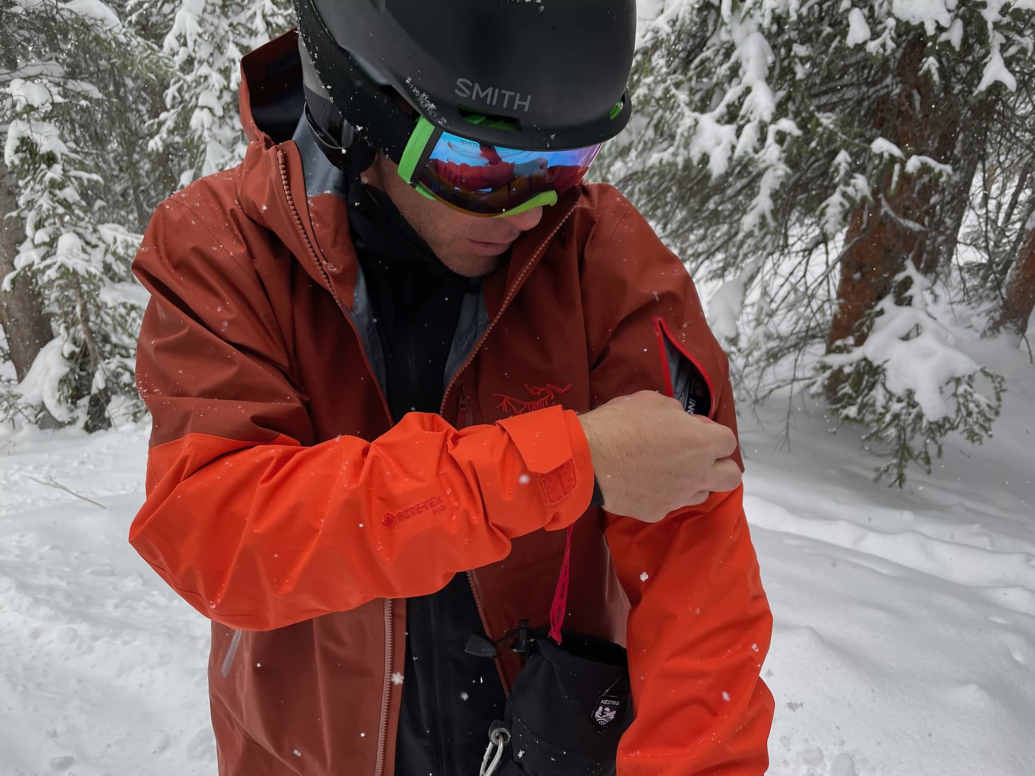 Arc'tery Sabre Jacket with pass pocket.