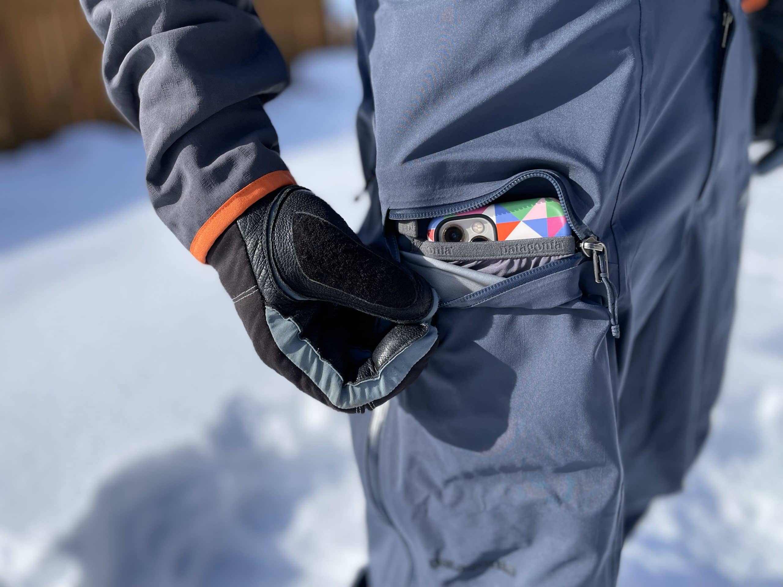 The stretch pocket on the Patagonia Stormstride ski pants