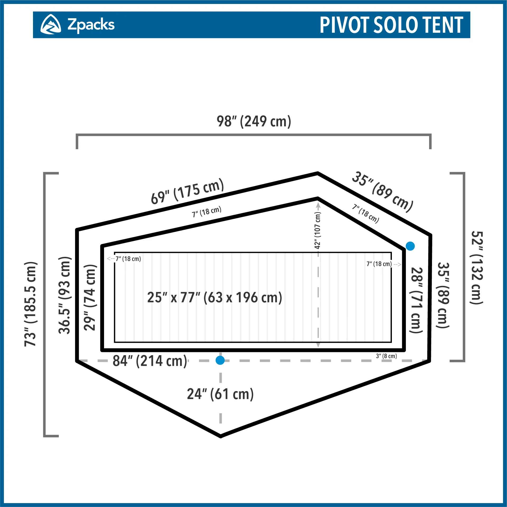 zpacks_Pivot-Solo_floorplan Floorplan for the Zpacks Pivot Solo ultralight backpacking tent.