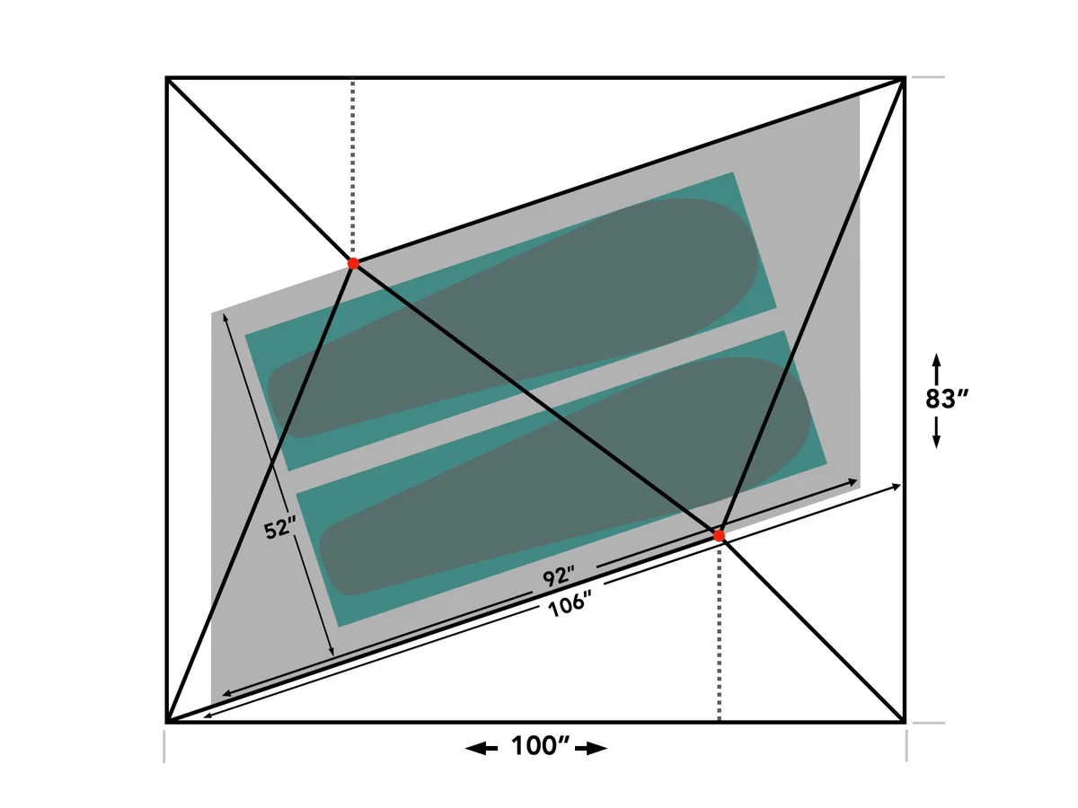 Durston_X-Mid-2-Floorplan-1 Floor diagram for the Durston X-Mid 2 ultralight backpacking tent.