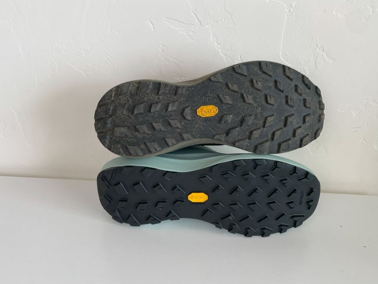 Looking at the soles on an Arc'teryx Norvan LD 3 side by side with an Arc'teryx Norvan 4.