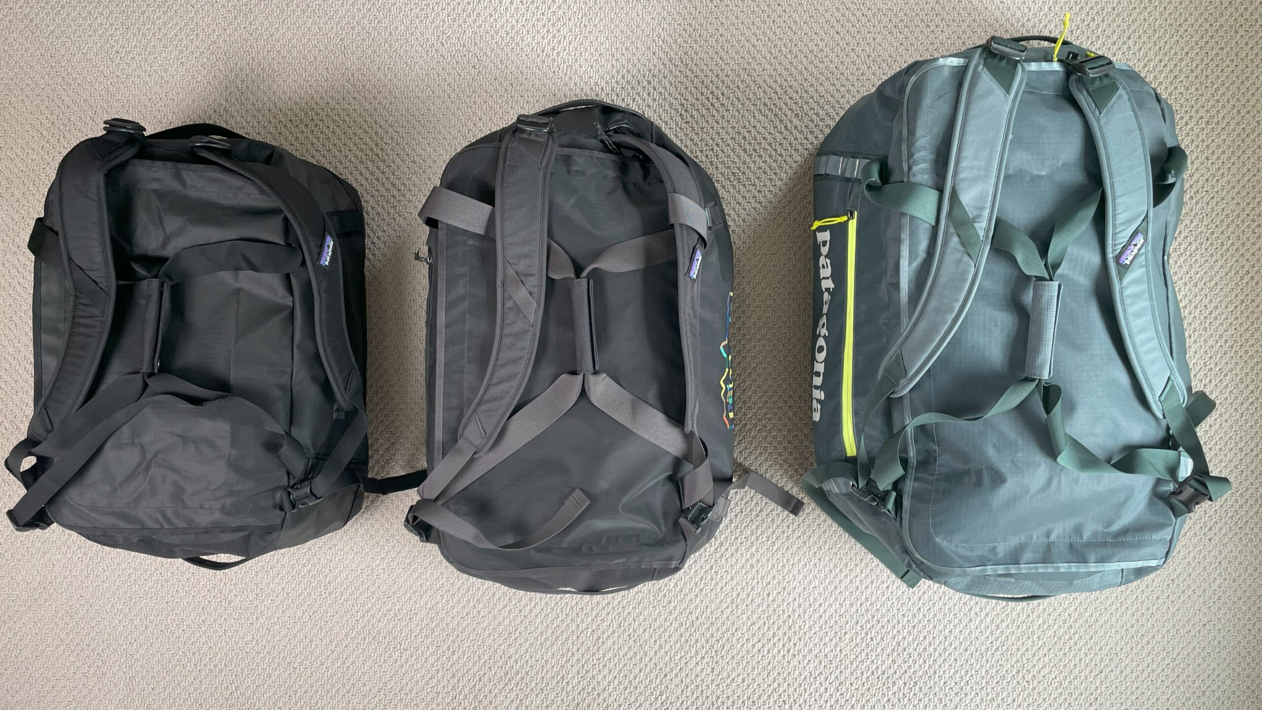 Comparing the Patagonia Black Hole Duffel 40L vs 55L vs 70L