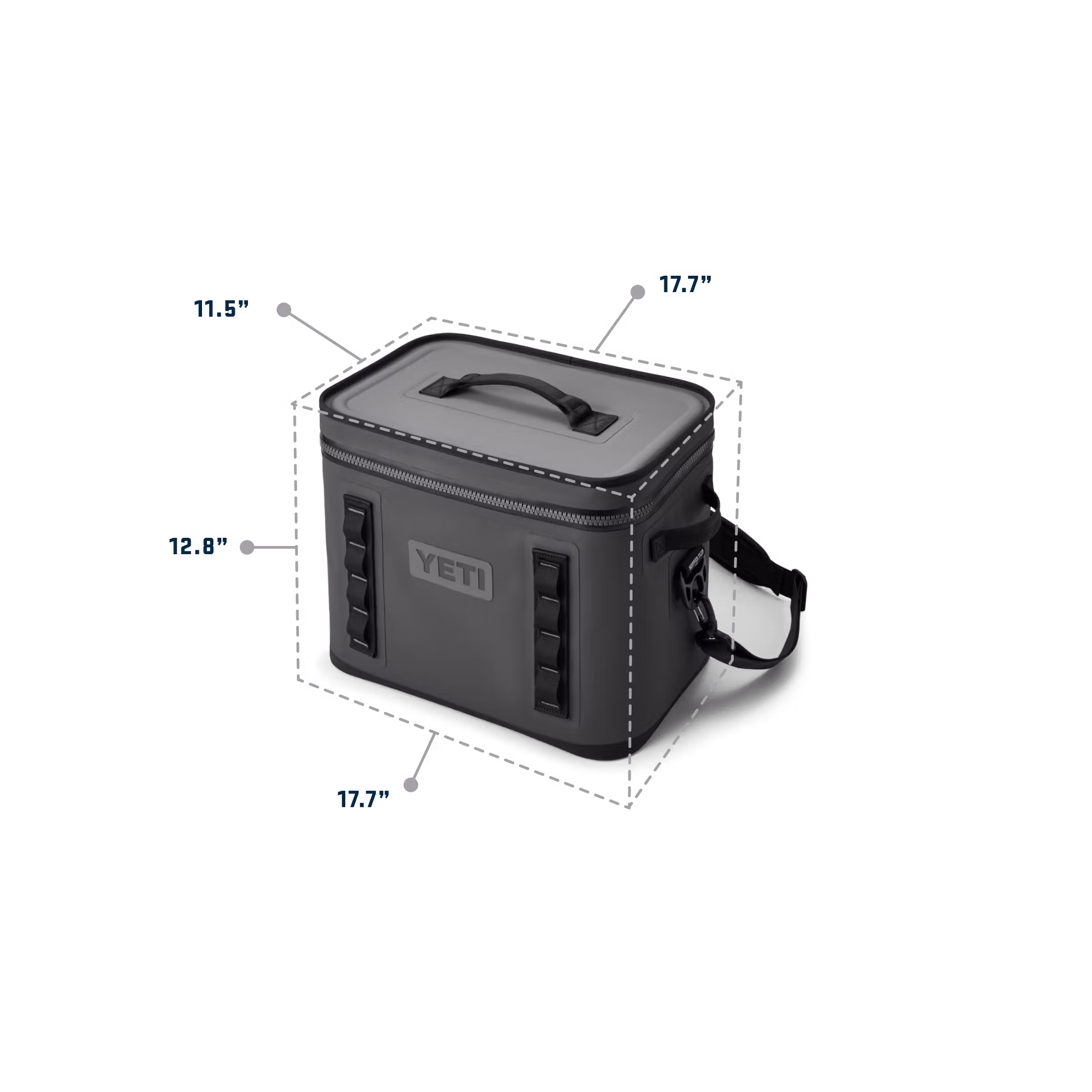 The exterior dimensions of the YETI Hopper Flip 18