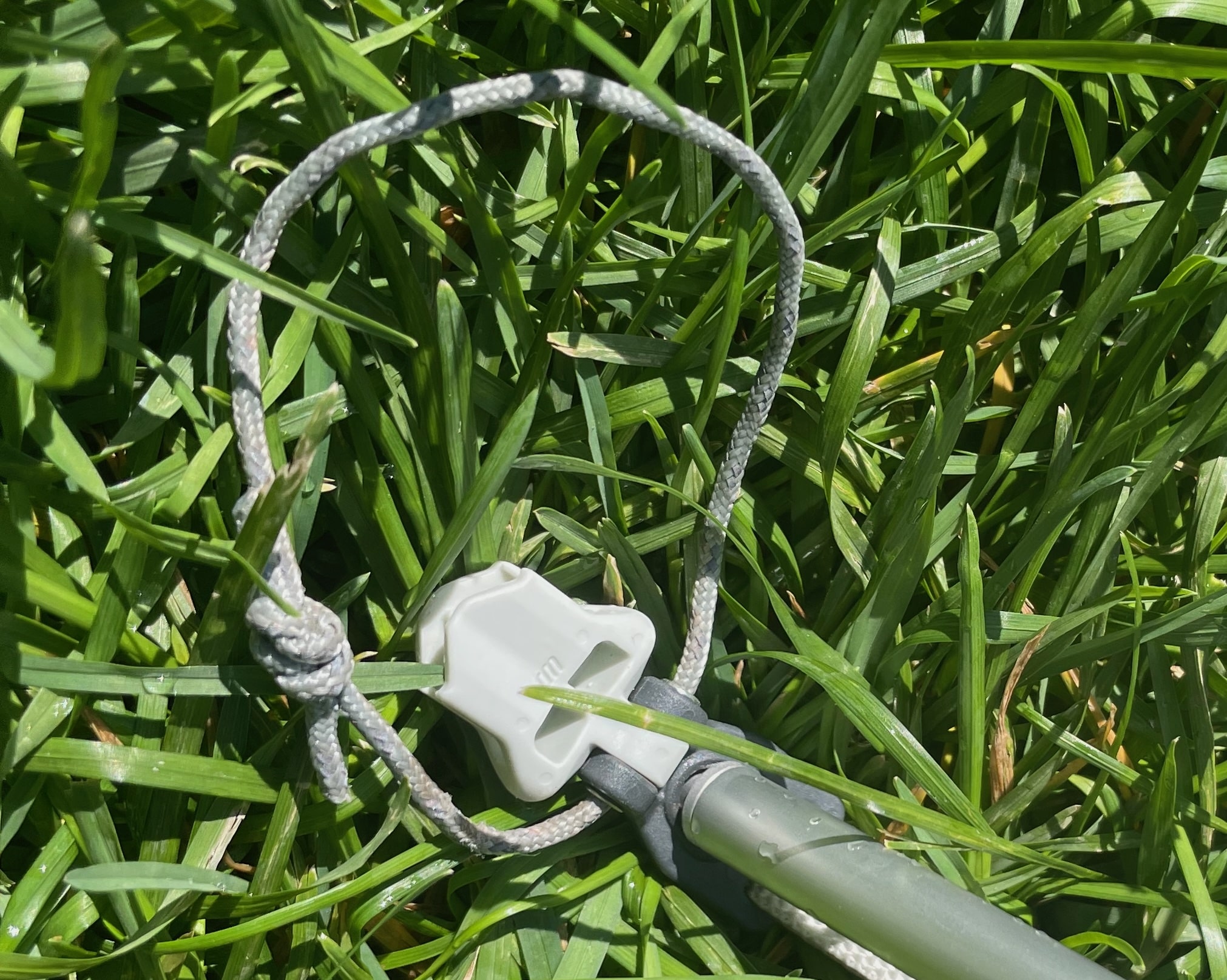 Closeup image of the pole tip attachment on a Big Agnes Copper Spur UL2 tent.