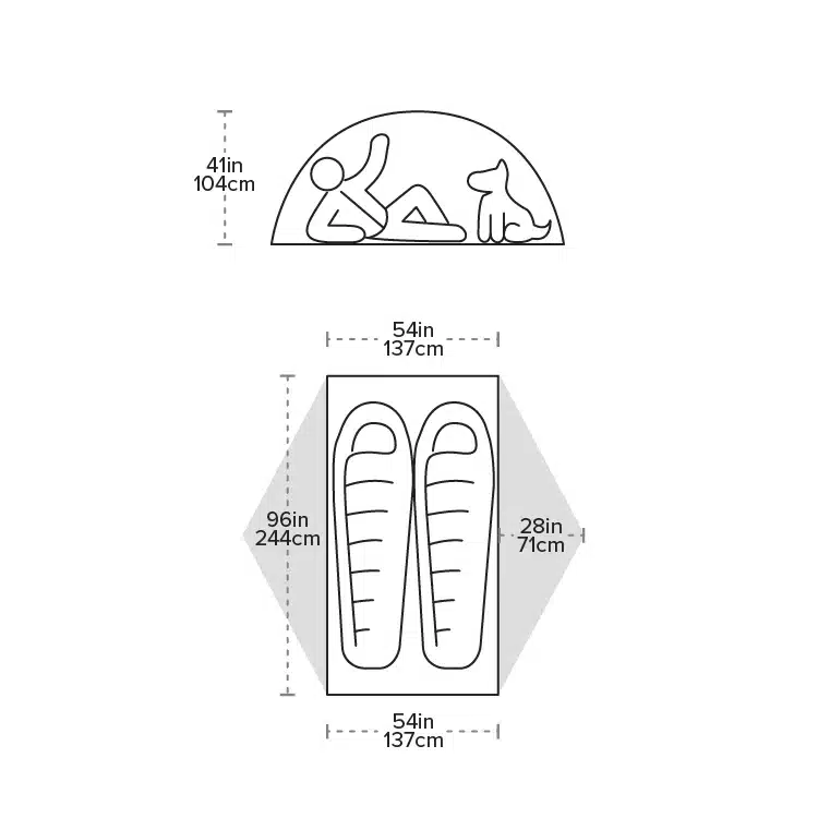 big_agnes_copper_spur_ul2_xl_floor_diagram Floor diagram for the Big Agnes Copper Spur UL2 XL.