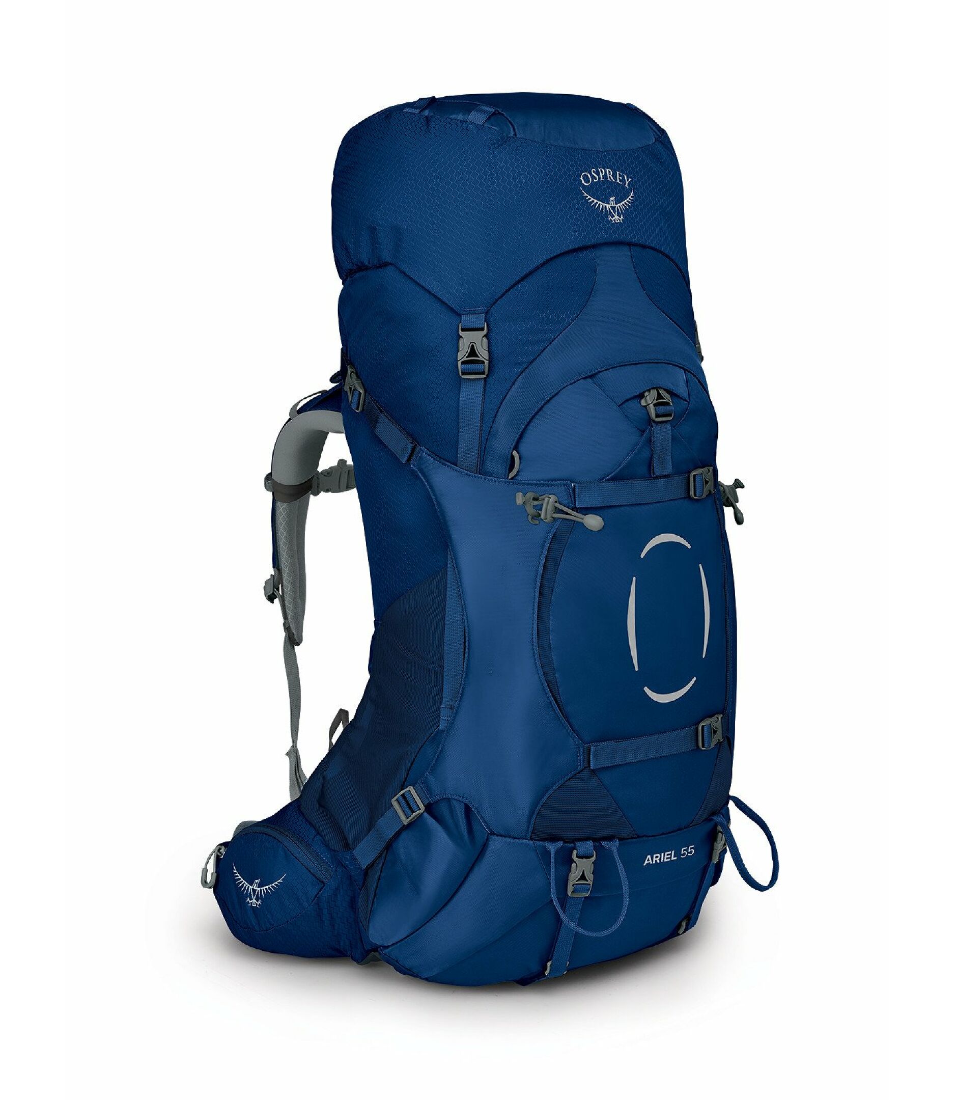 The women's Osprey Ariel 55 in ceramic blue.