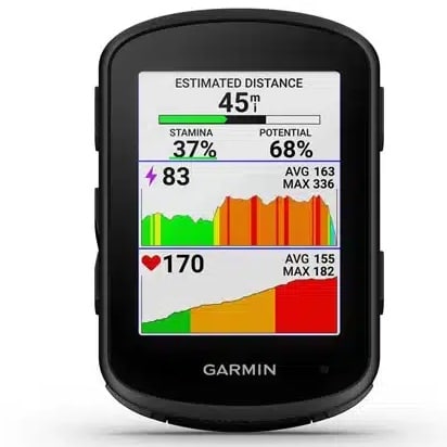 Garmin Edge 840 cycling computer showing the climbing screen.