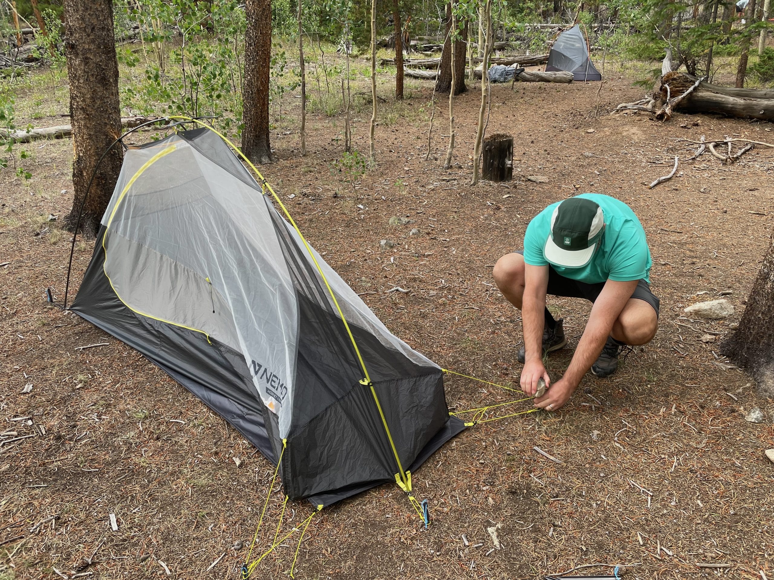Pitching the Nemo Hornet OSMO 1 ultralight backpacking tent.